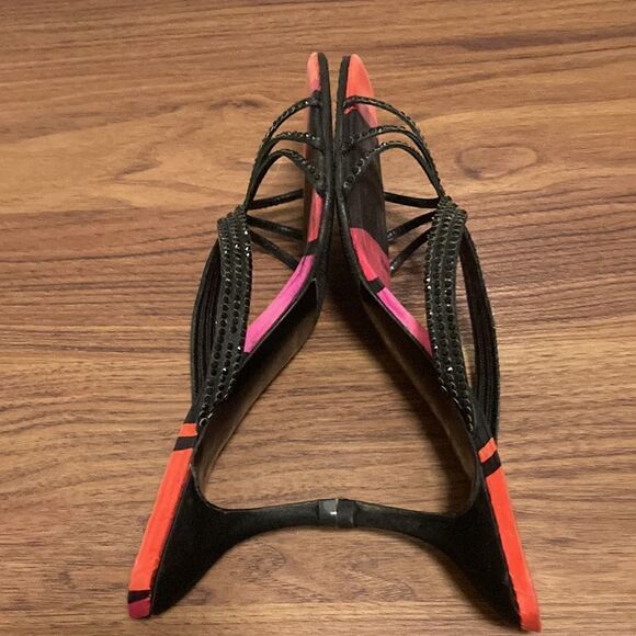 Versace Black Beaded Slide Sandal. - Picture 4 of 7